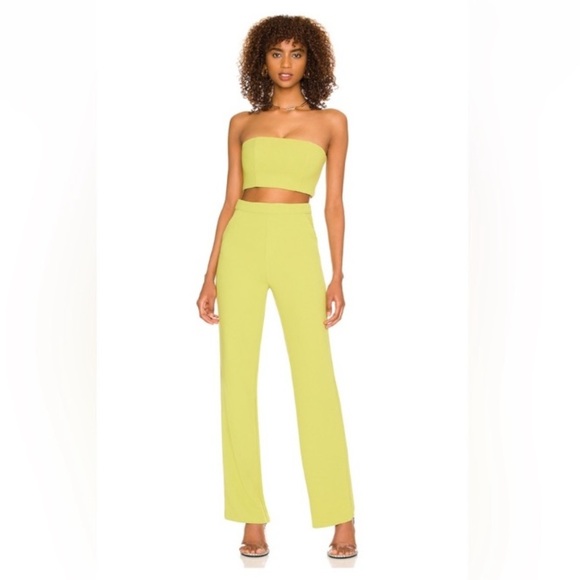 NBD Topaz Straight Leg Pants Size Medium Kiwi Green - Picture 2 of 9